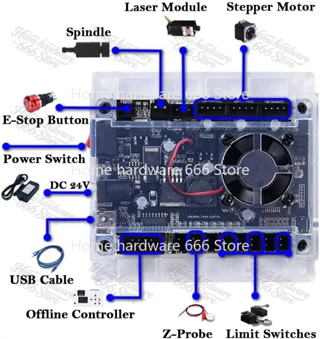 Controller Grbl Board - CNC lasergraveerder houtbewerking 3-assige CNC-graveermachine besturingskaart