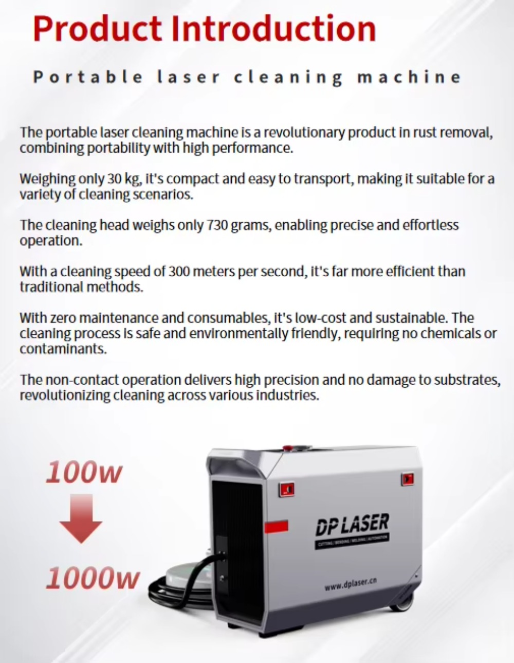 Industrial Laser Paint Remover - Industriële draagbare laserreinigingsmachine, handbediend voor metaal,