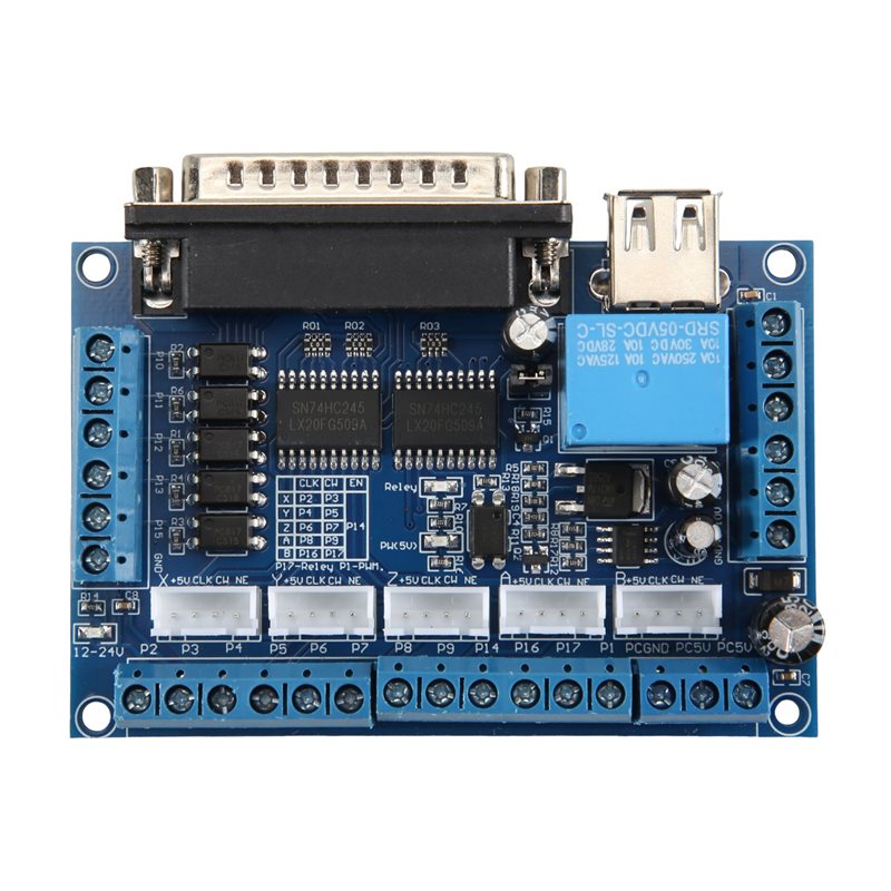 Breakout Board Mach3 - AT05-Driver Board MACH3 Graveermachine 5-assige CNC