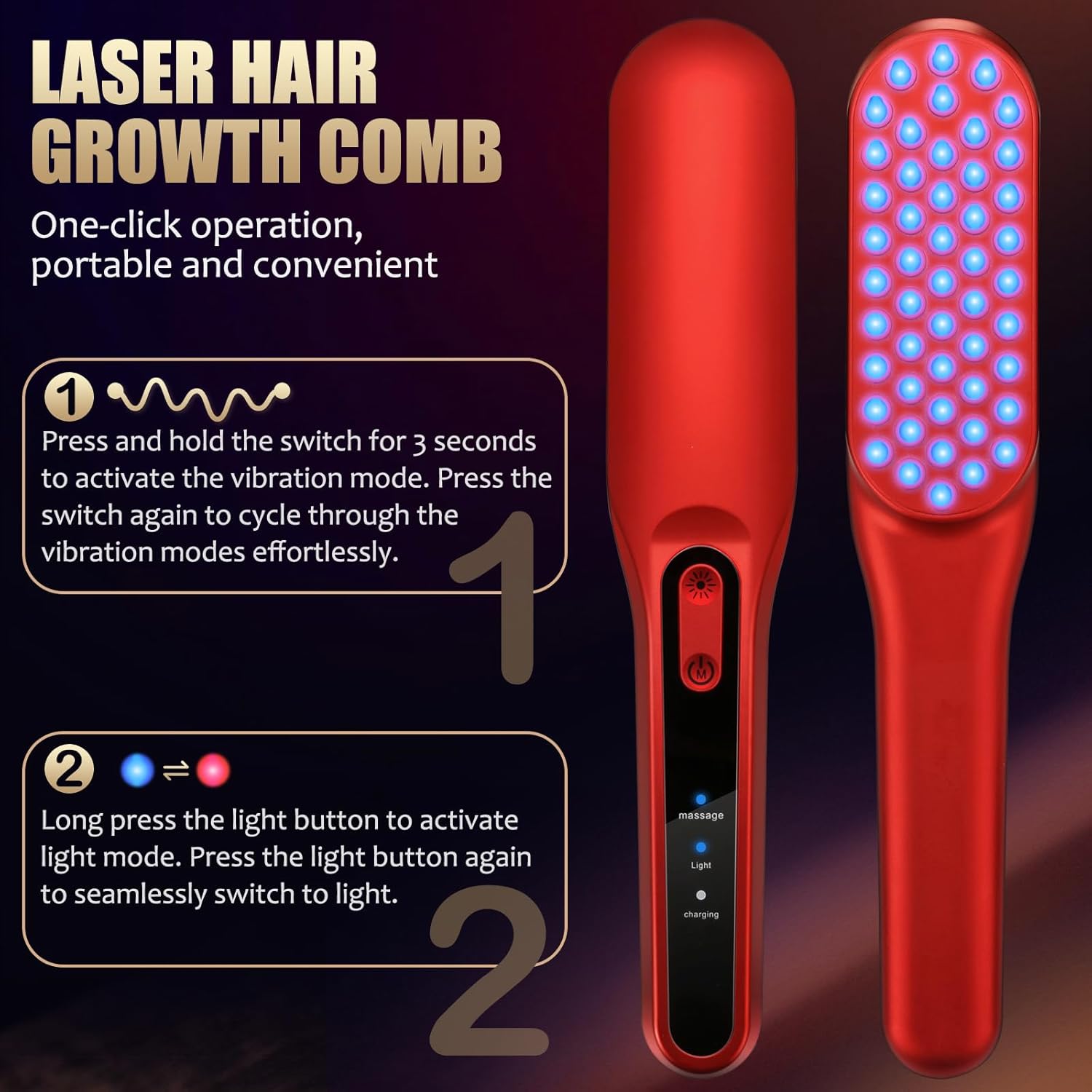 Laser Haar Groei Kam, Rood Lic - Industrial Laser Beam recensie en prijs